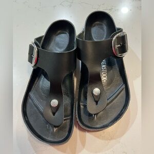 Birkenstock Gizeh Sandals Black Leather Size 38
